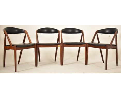 Kai Kristiansen for Schou Andersen - Model 31 - A matching set of four retro 20th century 1960s Danish teak framed dining cha