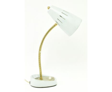 Pifco - Model 971 - A retro 1970s gooseneck desk / table lamp light. The lamp finished in a light blue colourway with conical