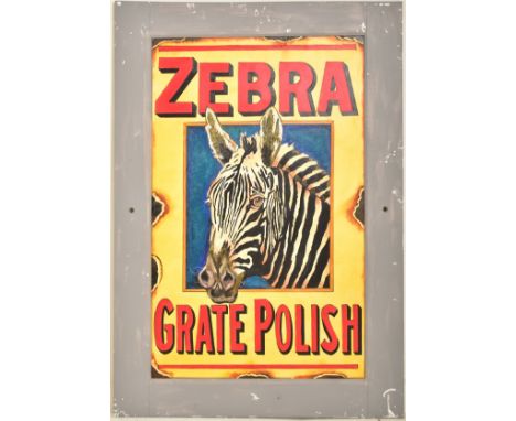 Zebra Grate Polish - A contemporary oil on board artist's impression painting of a traditional advertising enamel sign. The s