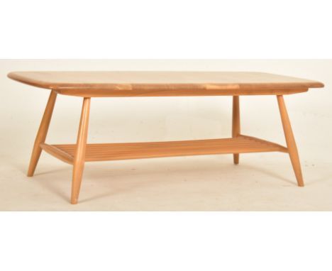 Lucian Ercolani - Ercol - Model 459 - A retro mid 20th century beech &amp; elm coffee table / low table having a chamfered ed