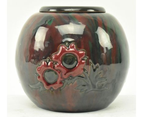 Sir Edmund Harry Elton - Elton Ware Pottery, Clevedon - A studio art pottery double walled bulbous vase pot. Decorated with r