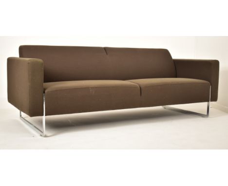 After&nbsp;Ren&eacute; Holten x Artifort - Mare Range - A Contemporary 2003 brown fabric upholstered four seater sofa settee.