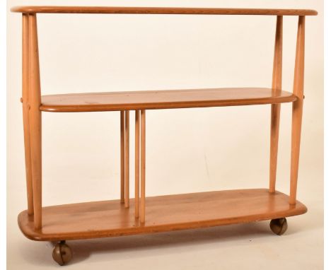 Lucian Ercolani for Ercol - Model 361 - A mid 20th century beech and elm wood baby giraffe bookcase trolley / whatnot from th