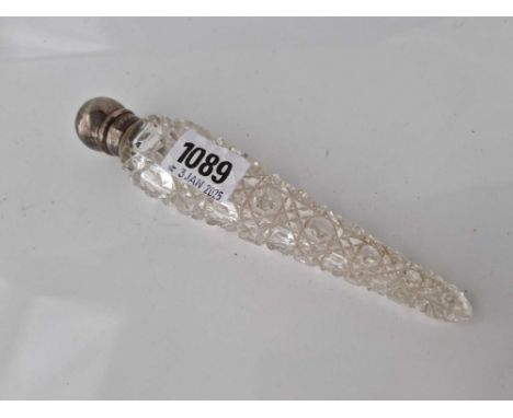 Long scent file with cut glass tapering body 7.5 in long Chester 1900