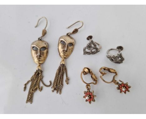 Three pairs of assorted earrings