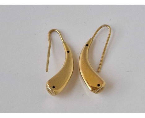 A pair of 14ct gold earrings 1.5 gms