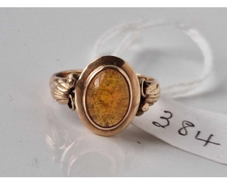 A OPAL RING 18CT GOLD SIZE K 4.3 GMS