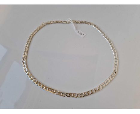 A silver curb link chain 22 inch 53 gms