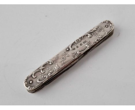 Decorative silver mounted knife. Birmingham 1897