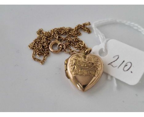 A 18ct gold back and front locket on 9ct neck chain 16 inch 4.2 gms