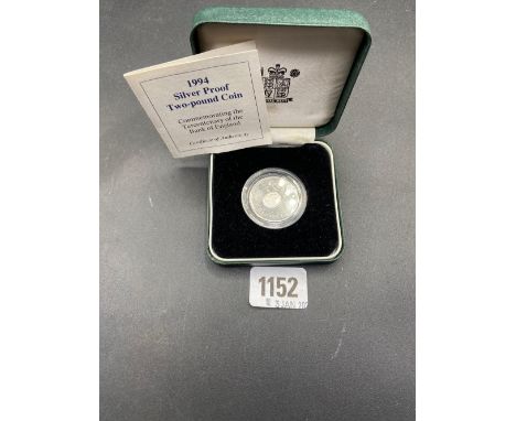 Proof silver £2 coin 1994