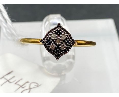 A art deco diamond silver ring size M