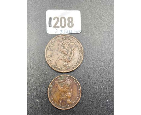 Victoria penny 1858 &amp; half penny 1854