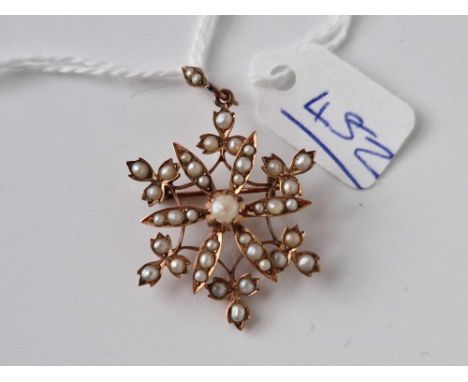 A gold and pearl pendant brooch 4.2 gms