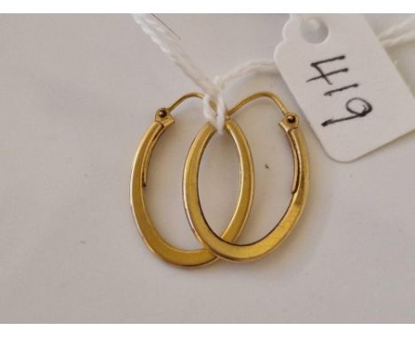 A pair of hoop earrings 9ct 1.8 gms