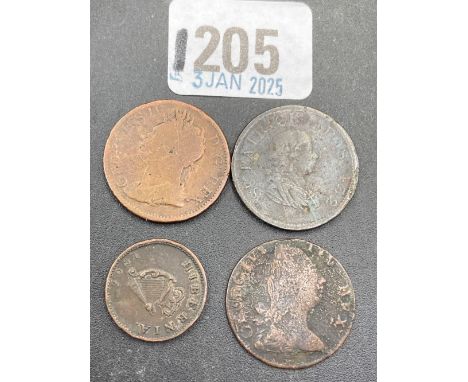 IRISH - Half penny 1792?, 1806, &amp; 1822 &amp; farthing 1806