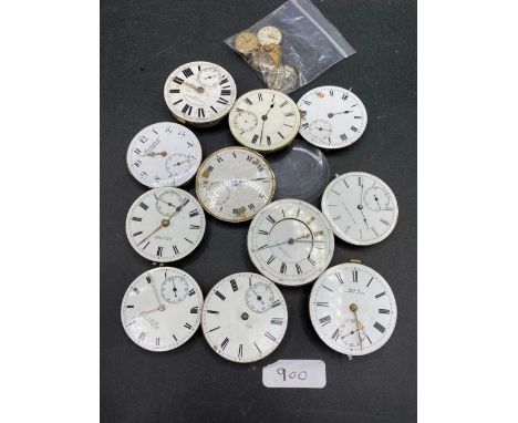 A Bag of Assorted Pocket Watch Movments together Two Omega, Two Tudor and other Wrist Watch Movements