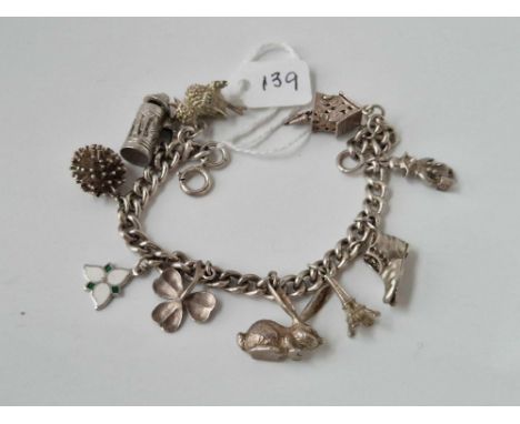 Silver Antique charm bracelet, 50g