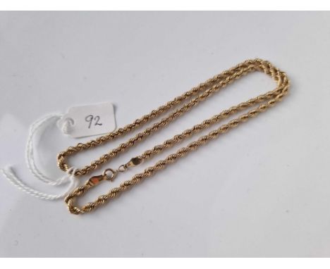 A rope link neck chain 9ct 17 inch 4.4 gms