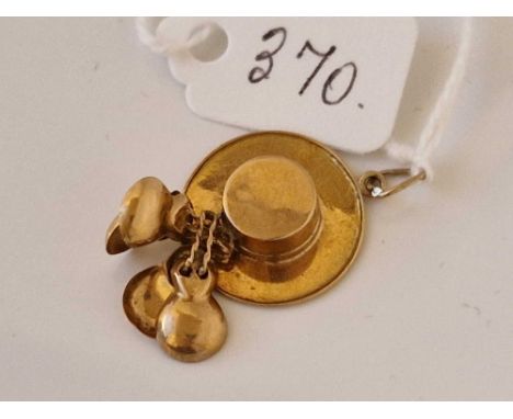 A sombrero hat charm 18ct gold 1.4 gms