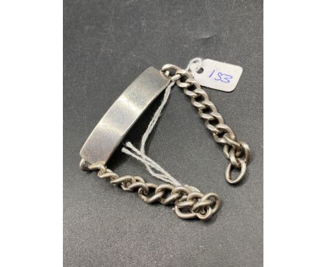 A Heavy Gauge Silver ID Bracelet 8 inch 44 gms