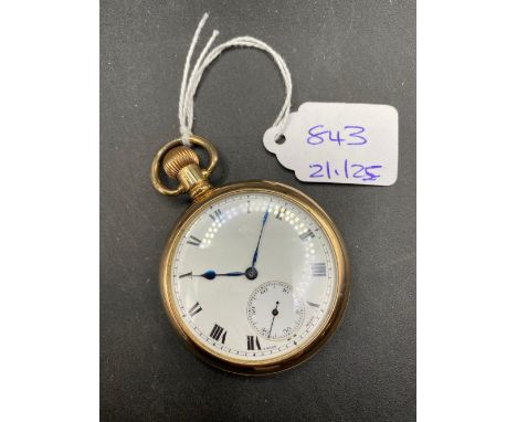 A rolled gold gents pocket watch with seconds dial