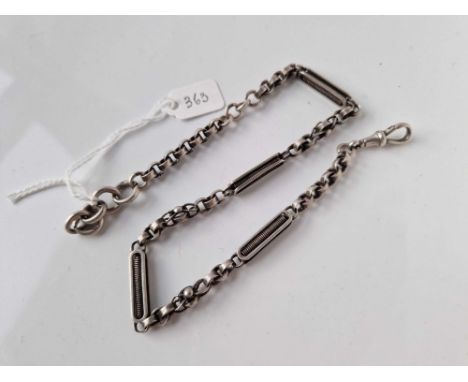 A antique fancy silver albert chain 14 inch