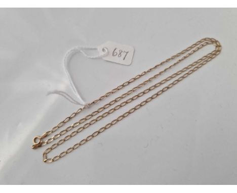 A flat link neck chain 9ct 21 inch 2.7 gms