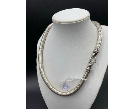 A heavy snake link chain necklace 16 inch 170 gms