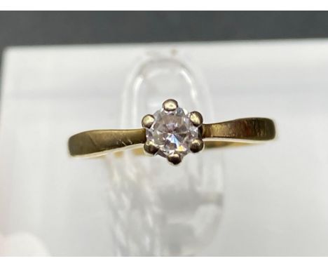 A diamond solitaire ring 9ct 1.4 gms