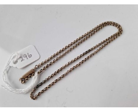 A gold belcher link neck chain with cylinder clasp 16 inch 3.4 gms