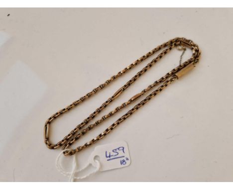 A FANCY CHAIN WITH CYLINDER CLASP 9CT 18 INCH 11.3 GMS