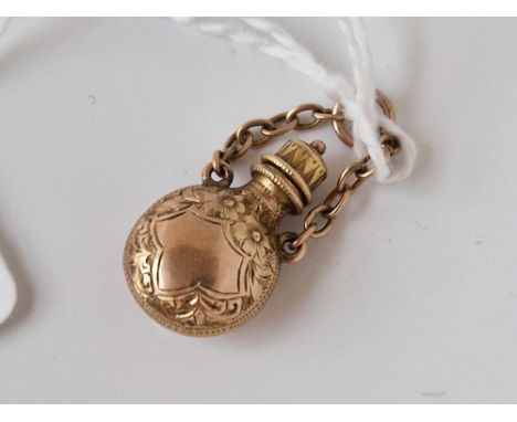 A rare Victorian scent bottle opening charm 9ct Birmingham 1894