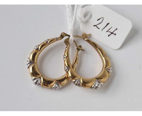 A pair of hoop earrings 9ct 1.4 gms