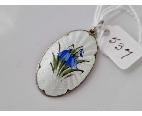 A Norwegian sterling silver enamel floral pendant 7.3 gms