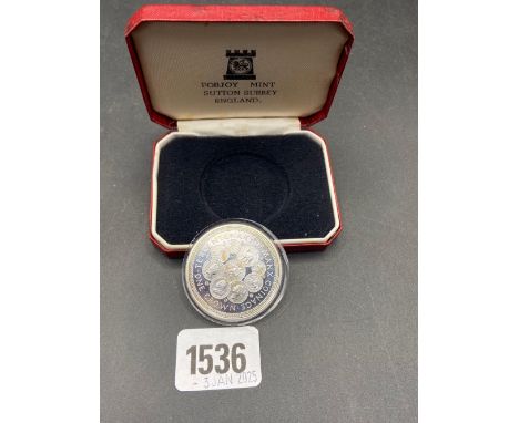 Boxed .925 silver proof silver Isle of Man crown coin 1979