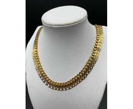 A VINTAGE COLLAR IN 18CT GOLD NECKLACE 34.5g