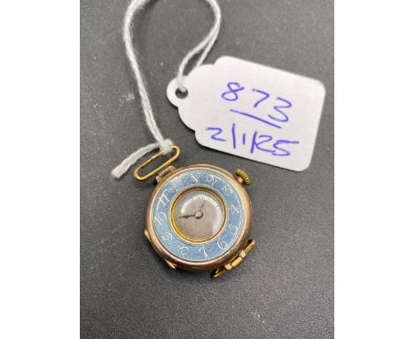 A LADIES ROLEX WRIST WATCH WITH ENAMELLED FACE 9CT