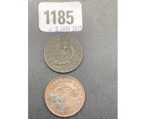 Canada Bank of Upper Canada half penny tokens 1850 &amp; 1857