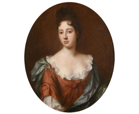 Circle of Sir Peter Lely (1618-1680)  Portrait of a lady, reputedly the Duchess of Portsmouth, head and shoulders, wearing a 