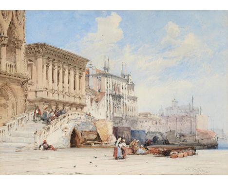 William Callow RWS (1812-1908)  Riva degli Schiavoni, Venice  Signed and dated 1863, watercolour, 23.5cm by 32cm    Provenanc