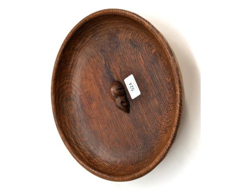 A Robert ''Mouseman'' Thompson Oak Fruit Bowl, with tooled interior and exterior, carved mouse signature to the interior, 28.