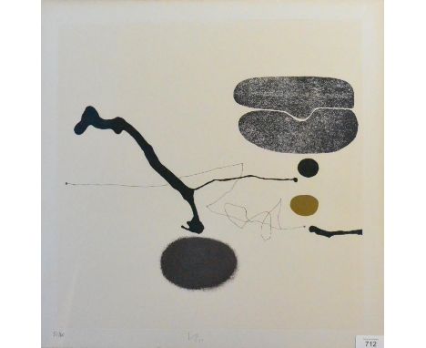 Victor Pasmore CH, CBE (1908-1998) ''Linear Development 5'' from ''Points of Contact - Linear Developments Portfolio''  Initi
