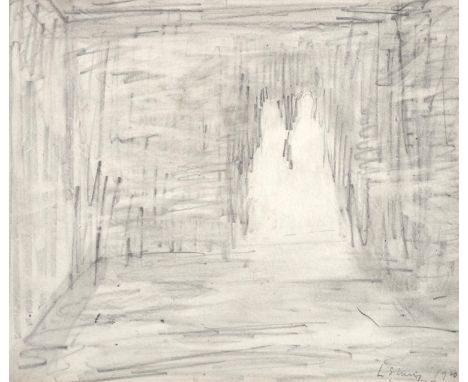 Laurence Stephen Lowry RA (1887-1976) ''Ghosts'' Signed and dated 1920?, pencil, 18cm by 21.5cm     Provenance: Reputedly fro
