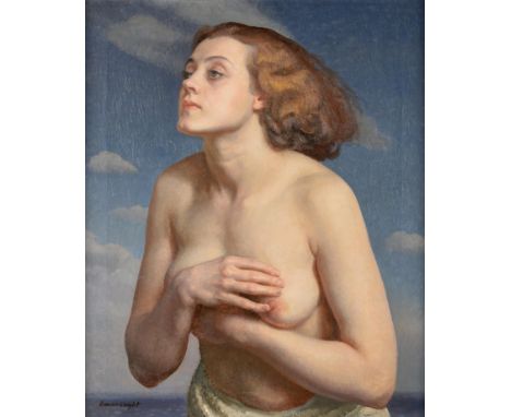 Dame Laura Knight RA, RWS, RE, RWA, PSWA, DBE (1877-1970) ''The Maiden'', A head and shoulders portrait of Eileen Mayo standi