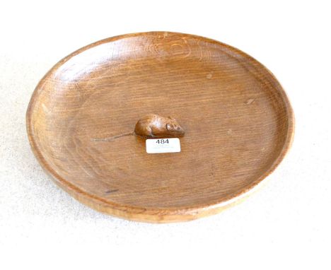 A Robert ''Mouseman'' Thompson Oak Fruit Bowl, with tooled interior and exterior, carved mouse signature to the interior, 29c