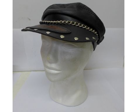 A Harley-Davidson leather cap 