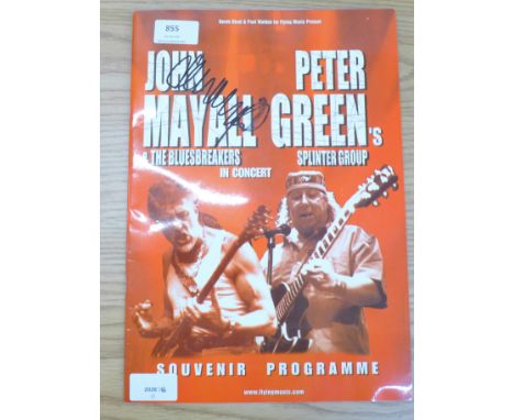 John Mayall &amp; The Blues Breakers and Peter Green's Splinter Group 2000 tour programme with ticket, signed to front cover 