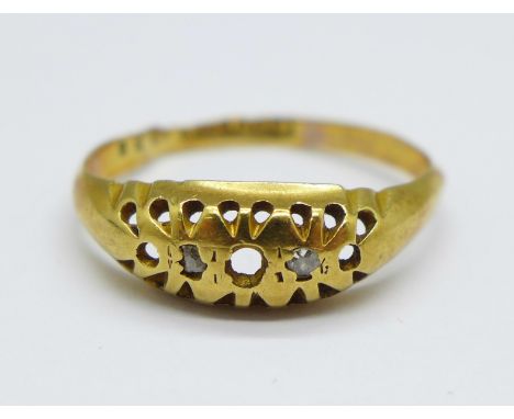 An 18ct gold ring, 1.6g, a/f 