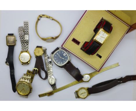 Five Rotary wristwatches and five Seiko wristwatches, some a/f 